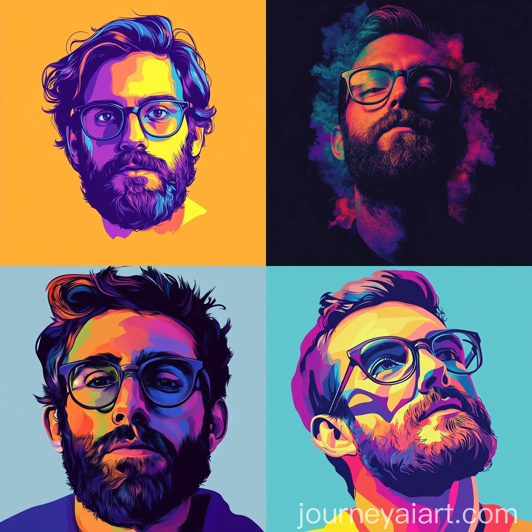 Portrait-of-a-Man-with-Colorful-Abstract-Features-and-Medium-Beard