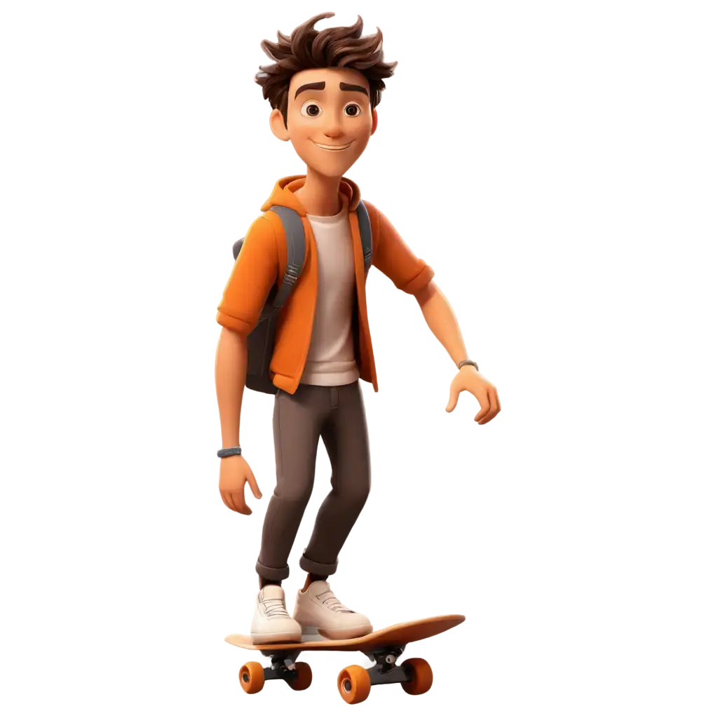 Cool-2D-Cartoon-Man-on-a-Skateboard-HighQuality-PNG-Image