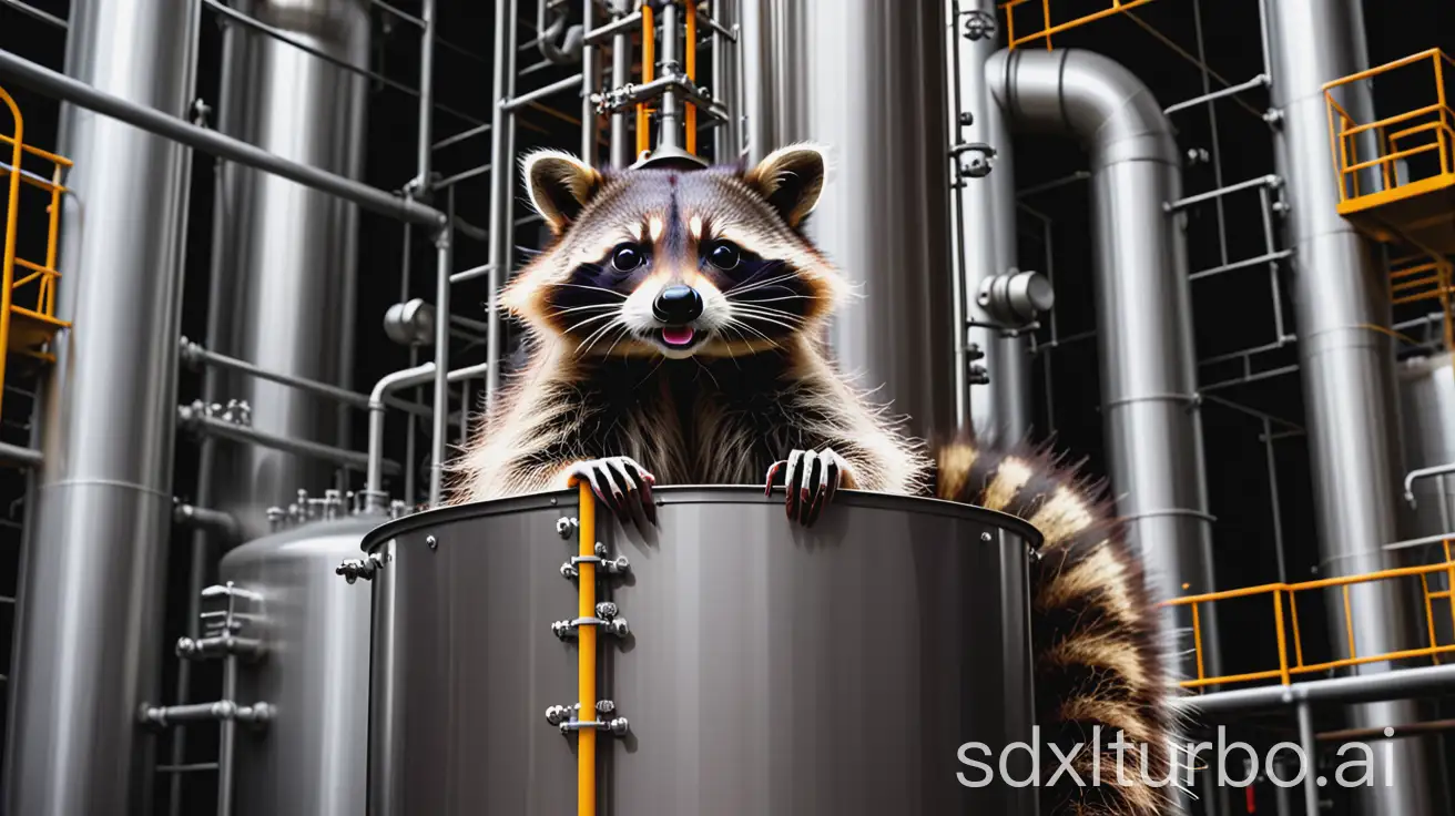 Raccoon-in-a-Distillation-Column-with-Structured-Packings-in-Covestro-Colors