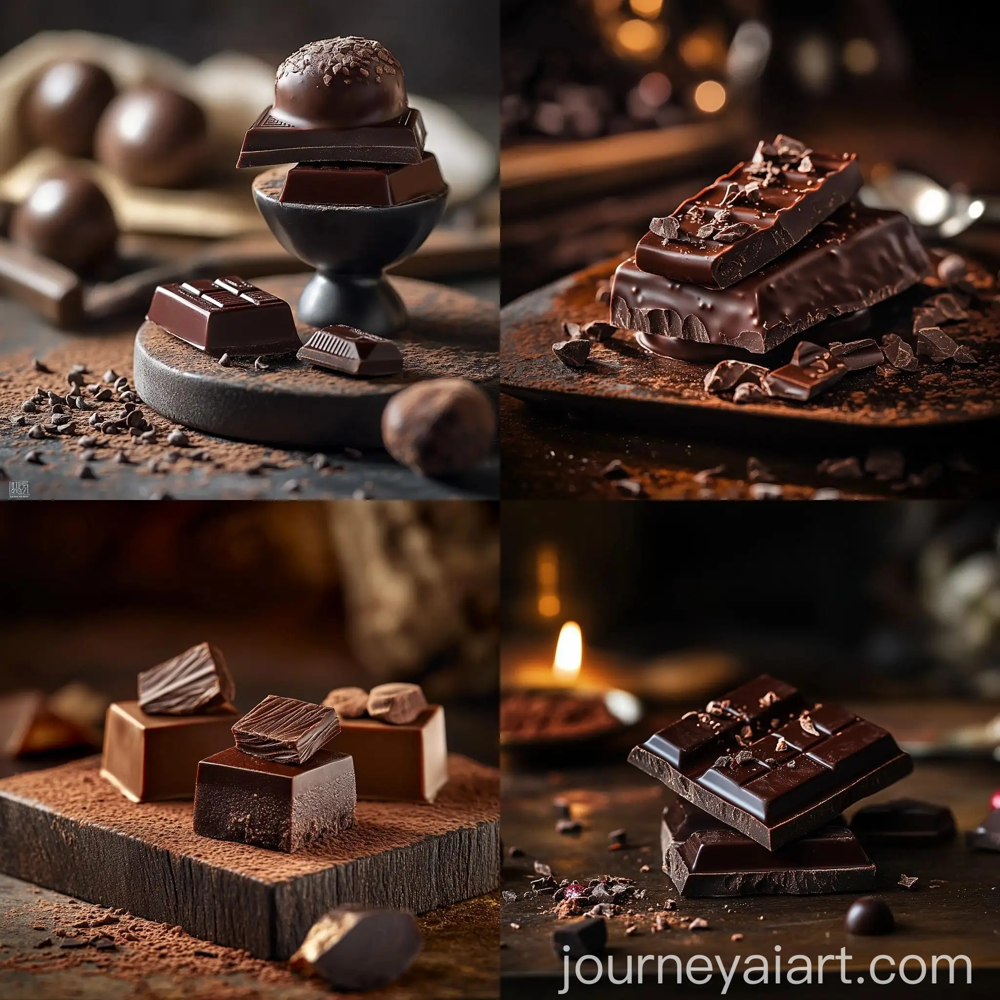 Luxurious-Chocolate-Sculptures-Art-with-Chocolate-Bar-on-Table
