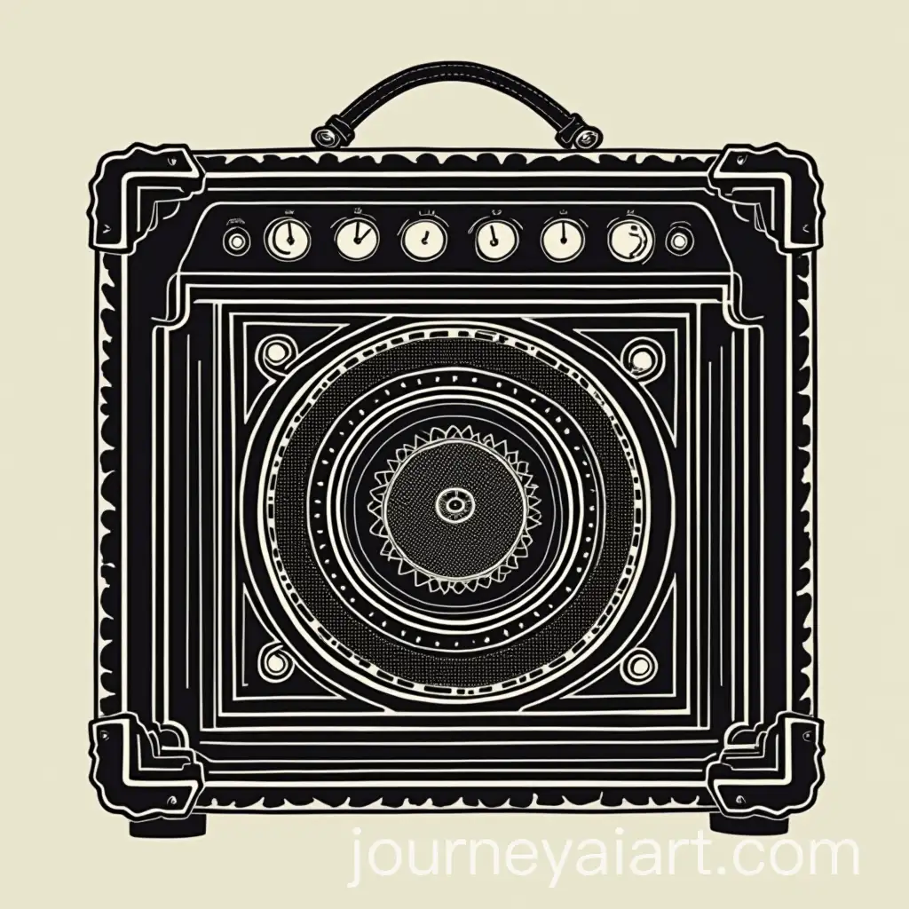 50s-Style-Tube-Guitar-Amp-Brand-Logo-in-Black-and-White-with-Art-Deco-and-Steampunk-Elegance