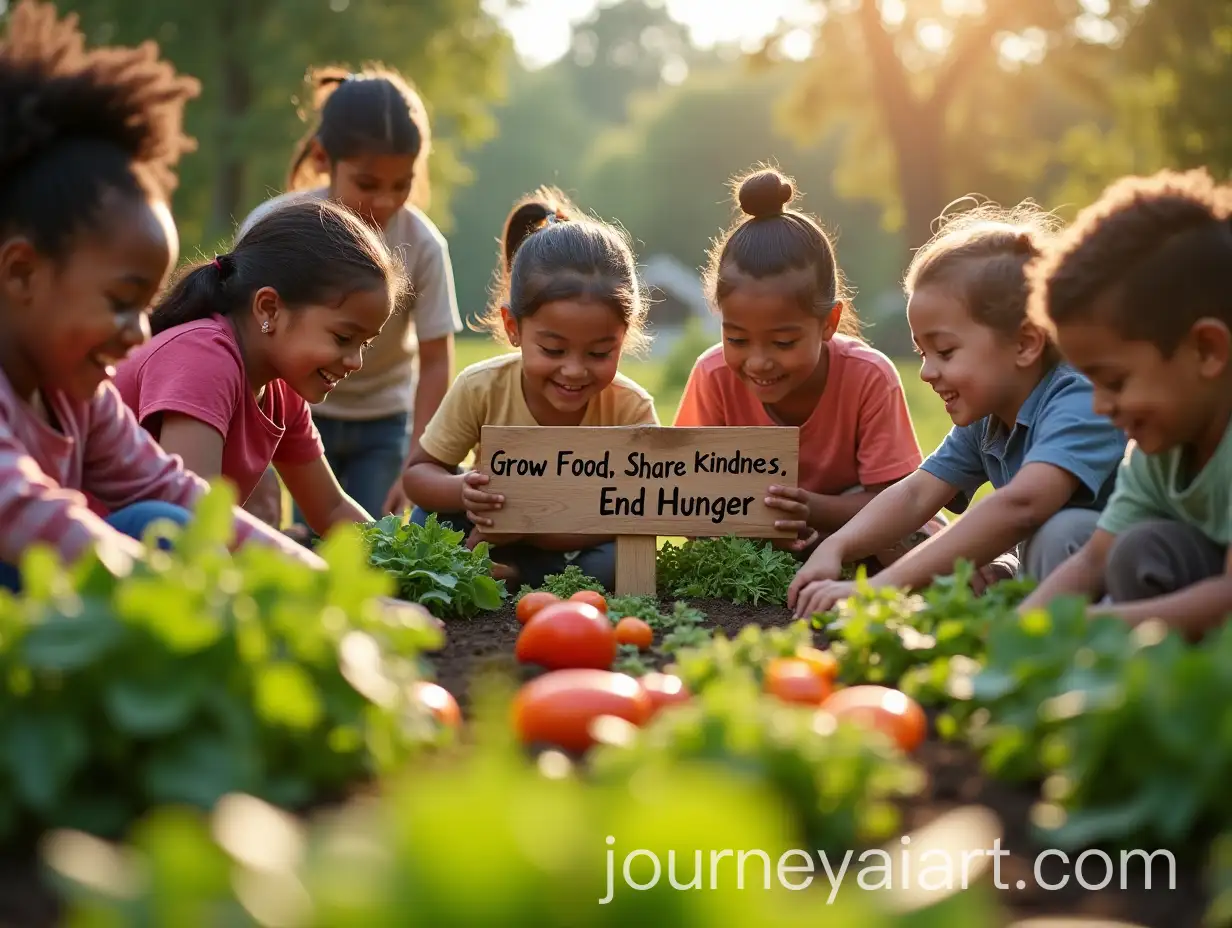 Diverse-Group-of-Children-and-Volunteers-Working-inAI-Image-Prompt-Expansion-a-Community-Garden