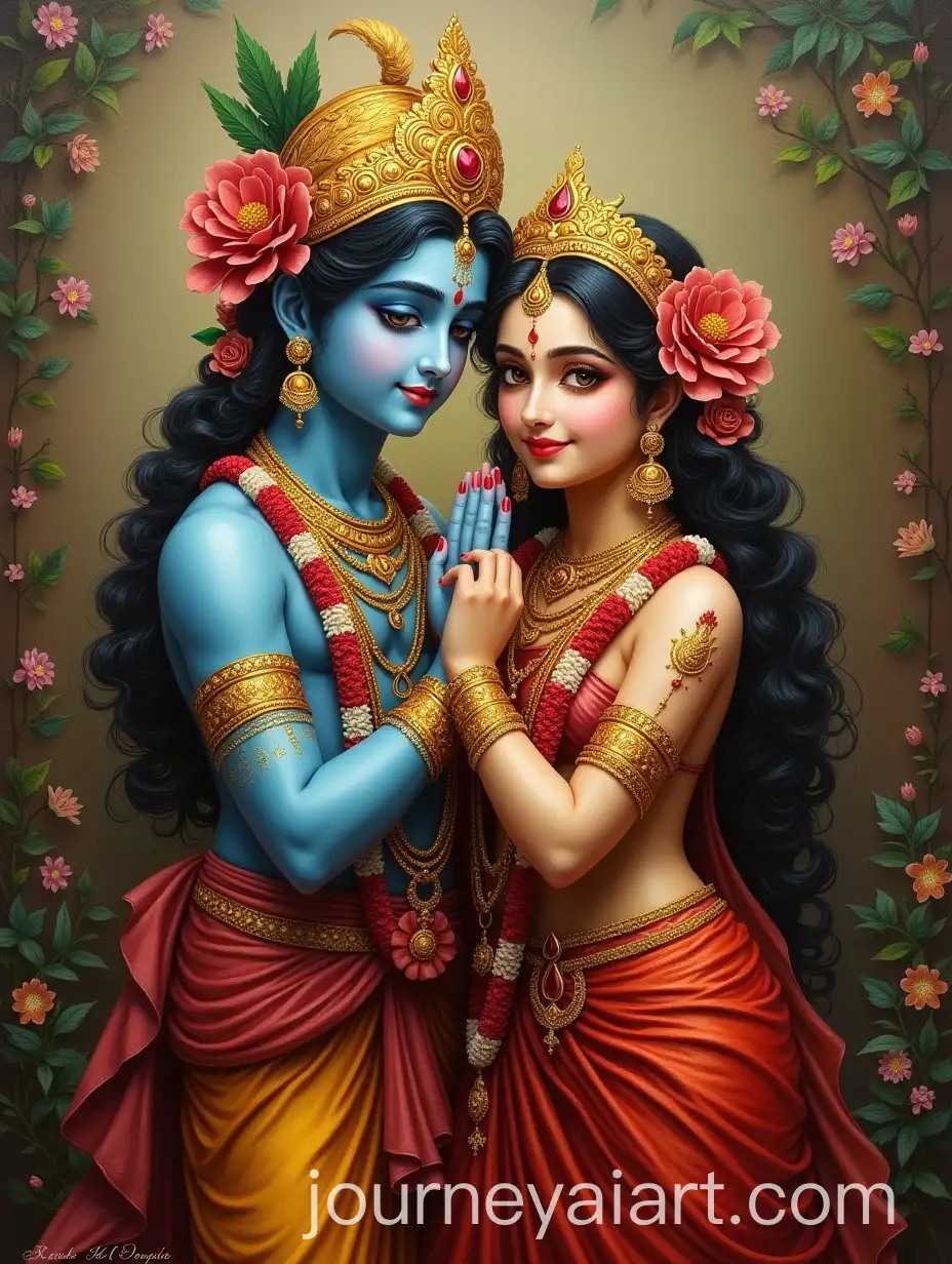 Mesmerizing-Divine-RadhaKrishna-Painting-with-Lifelike-Detailing-and-Enchanting-Colors