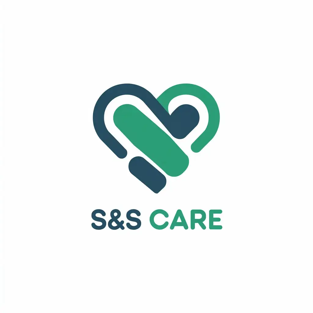 LOGO Design for SS CARE Heart Symbol with Modern and Clean Style