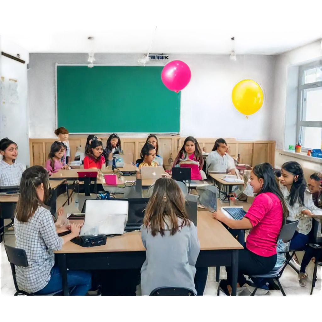 Classroom-PNG-Image-A-Computer-Class-with-15-Girl-Students-and-Beautiful-Decorations