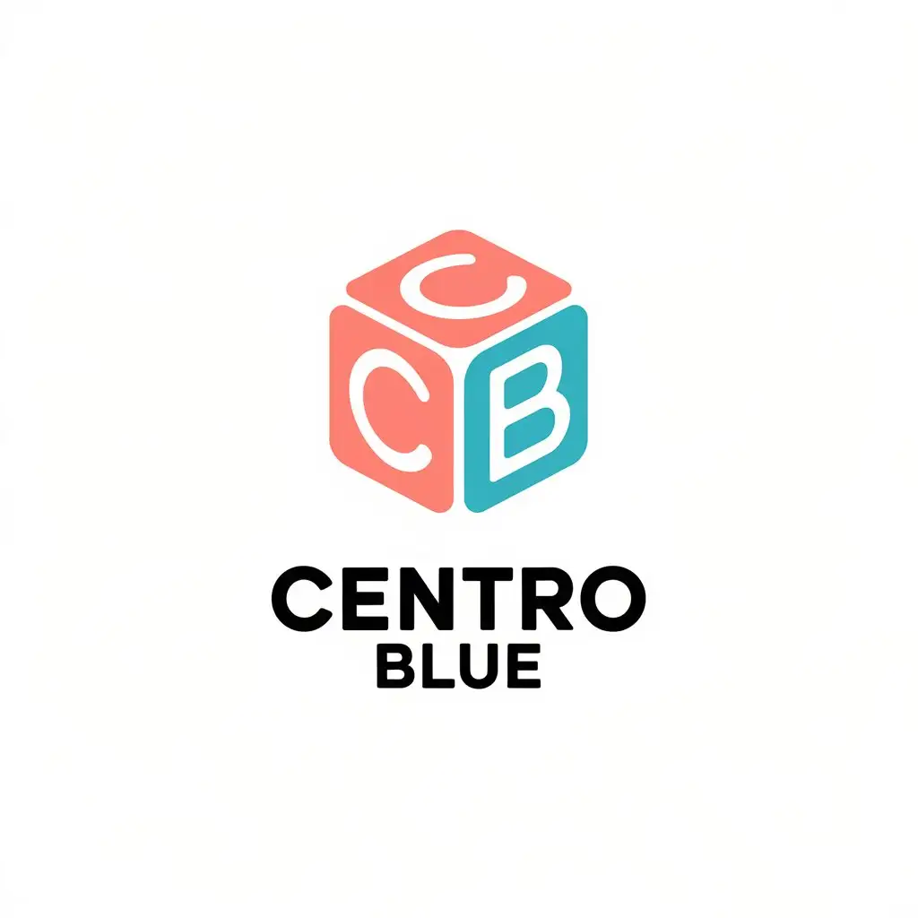 LOGO Design for Centro Blue ChildFocused Theme with Coral and Turquoise Palette for Retail Industry