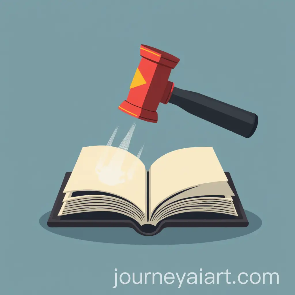 Modern-Publishing-Logo-with-Hammer-Impacting-Open-Book-in-Geometric-Style