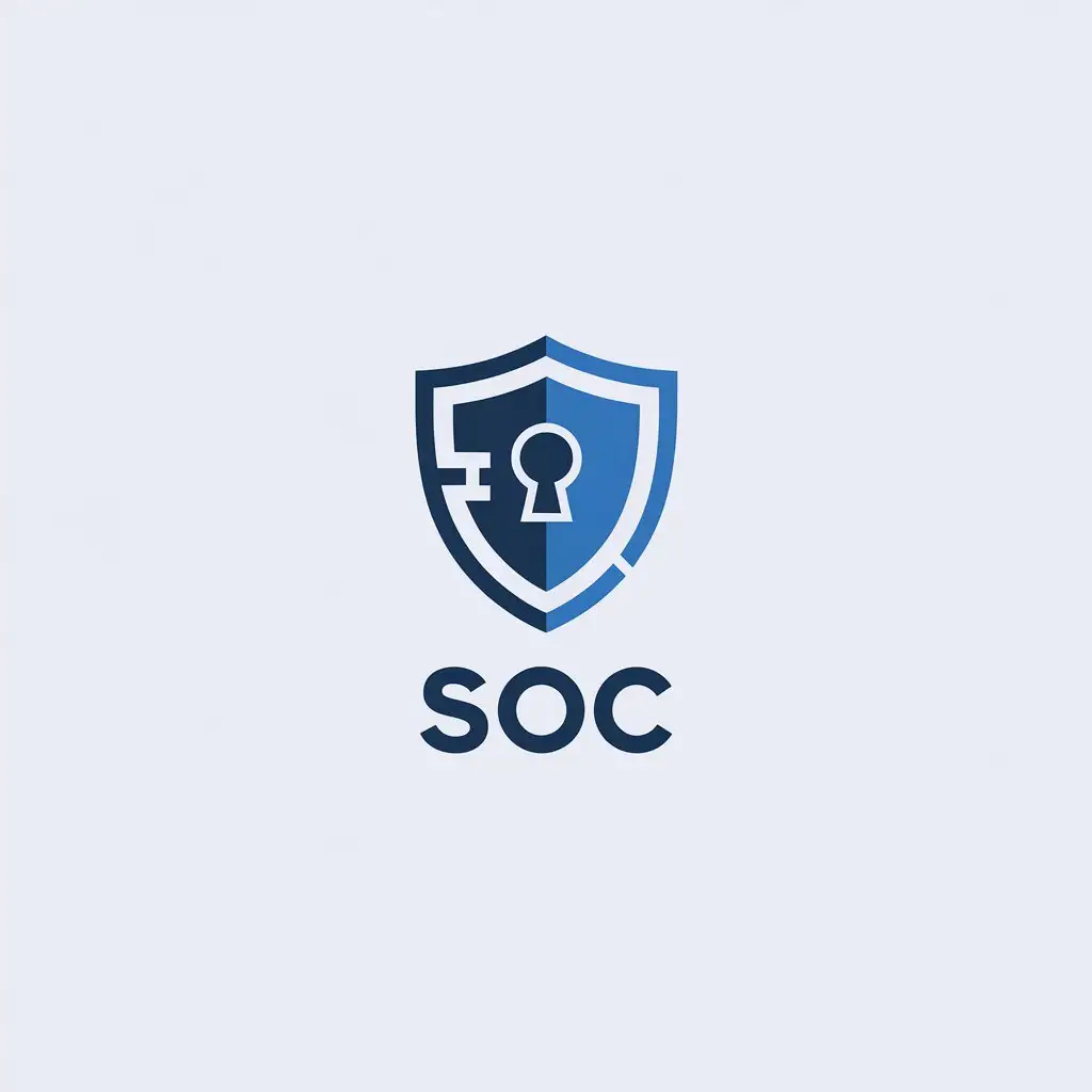 LOGO Design for SOC Minimalistic Blue Information Security Symbol for Technology Industry