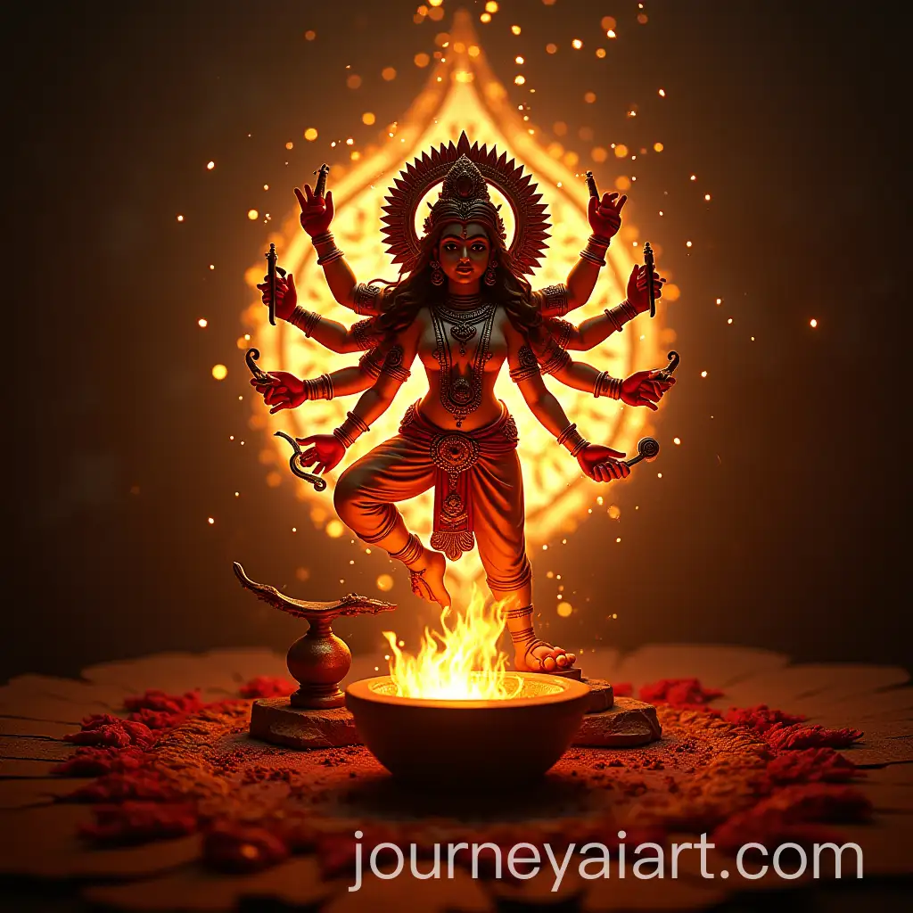 Traditional-Durga-Puja-Celebration-with-Idol-and-Festivities