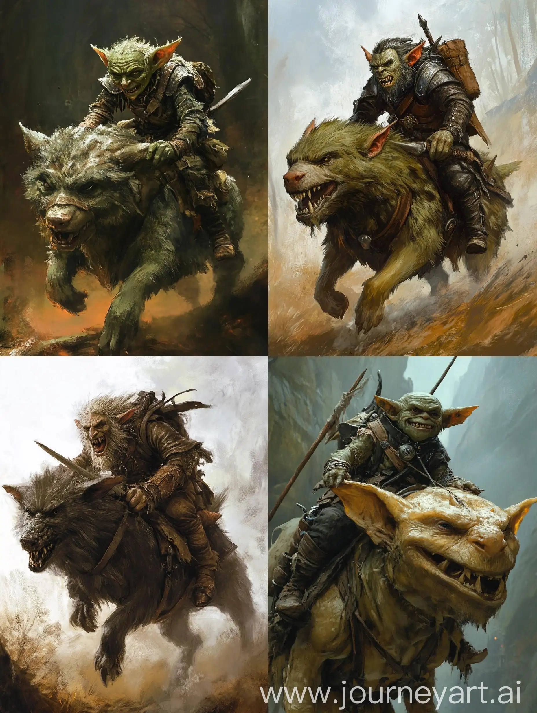 Goblin-Riding-Warg-Fantasy-Illustration