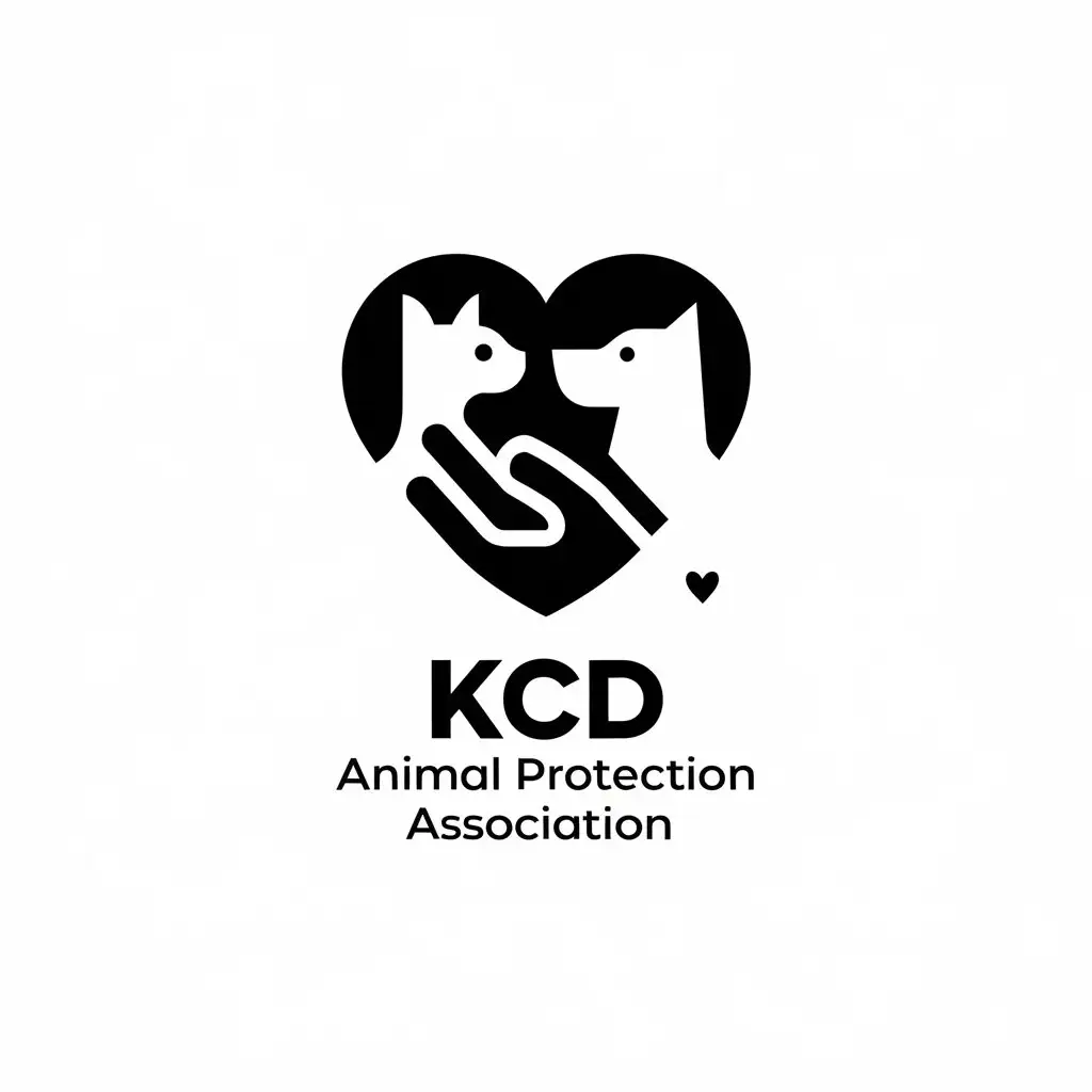 LOGO Design for KCD Animal Protection Association Harmony Between Humans and Animals with Cats Dogs and Love Symbolism