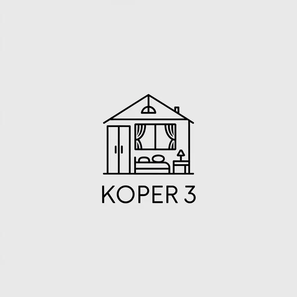 LOGO Design For Koper 3 Minimalistic Room Symbol for Real Estate Industry