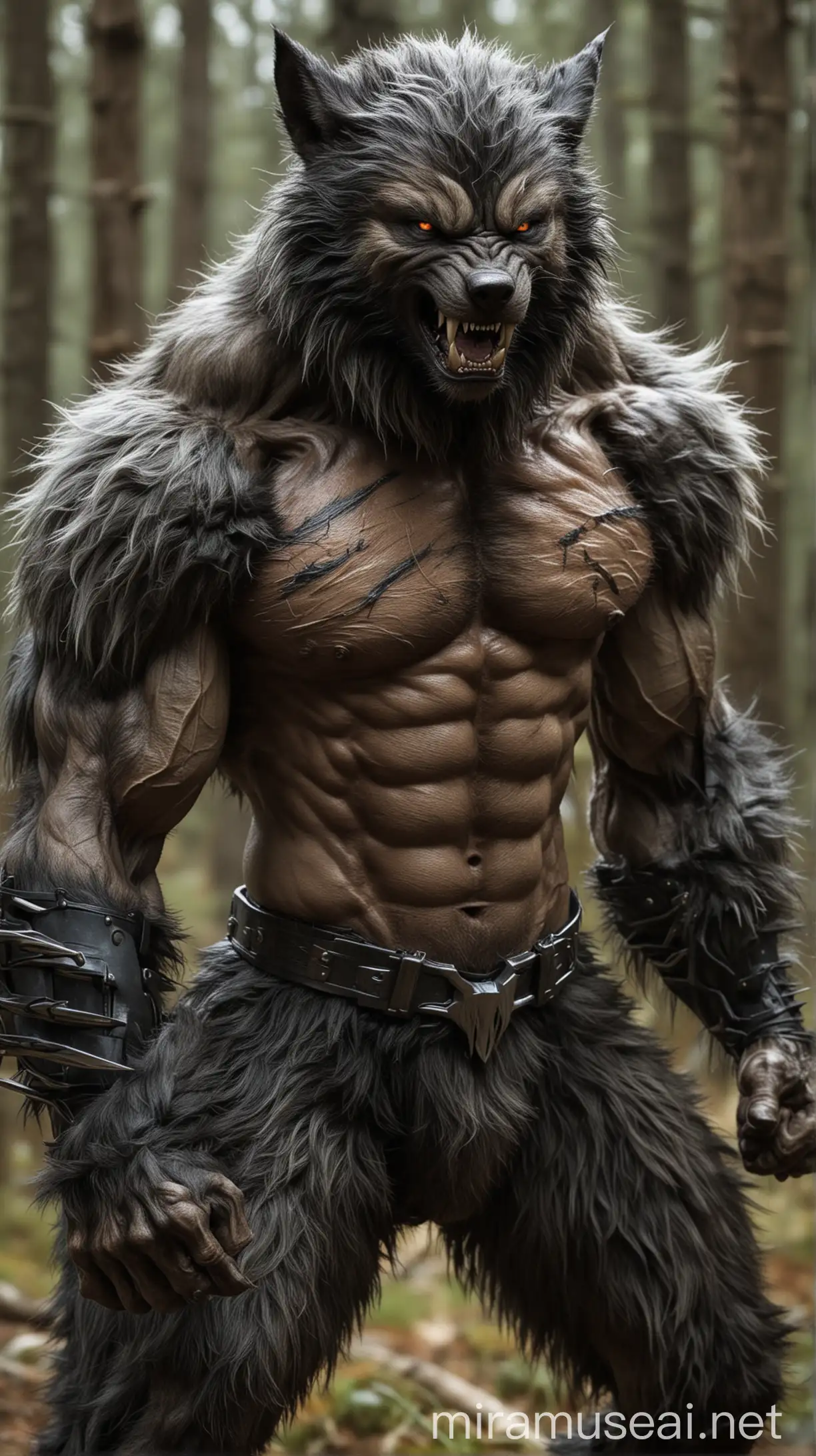 Fierce Hybrid Warrior WolverineWolf Fusion in Battle