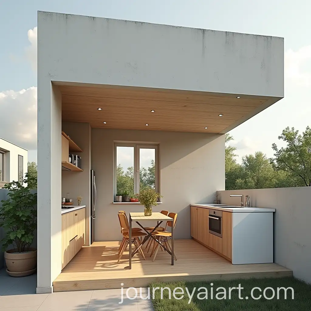 Contemporary-Rooftop-Kitchen-with-High-Ceilings