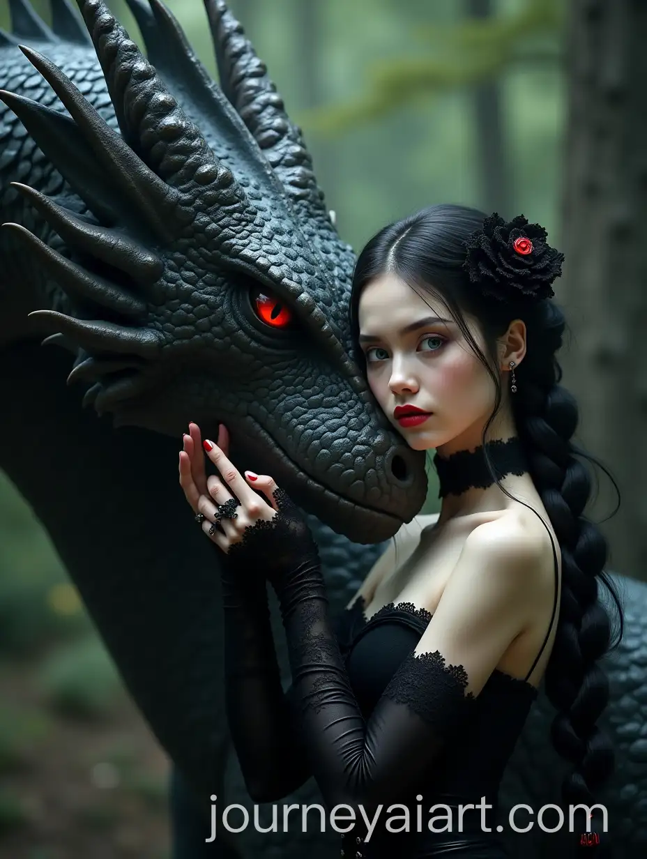 BeautifulAI-Image-Prompt-Expansion-Woman-and-a-Majestic-Dragon-in-an-Enchanted-Forest