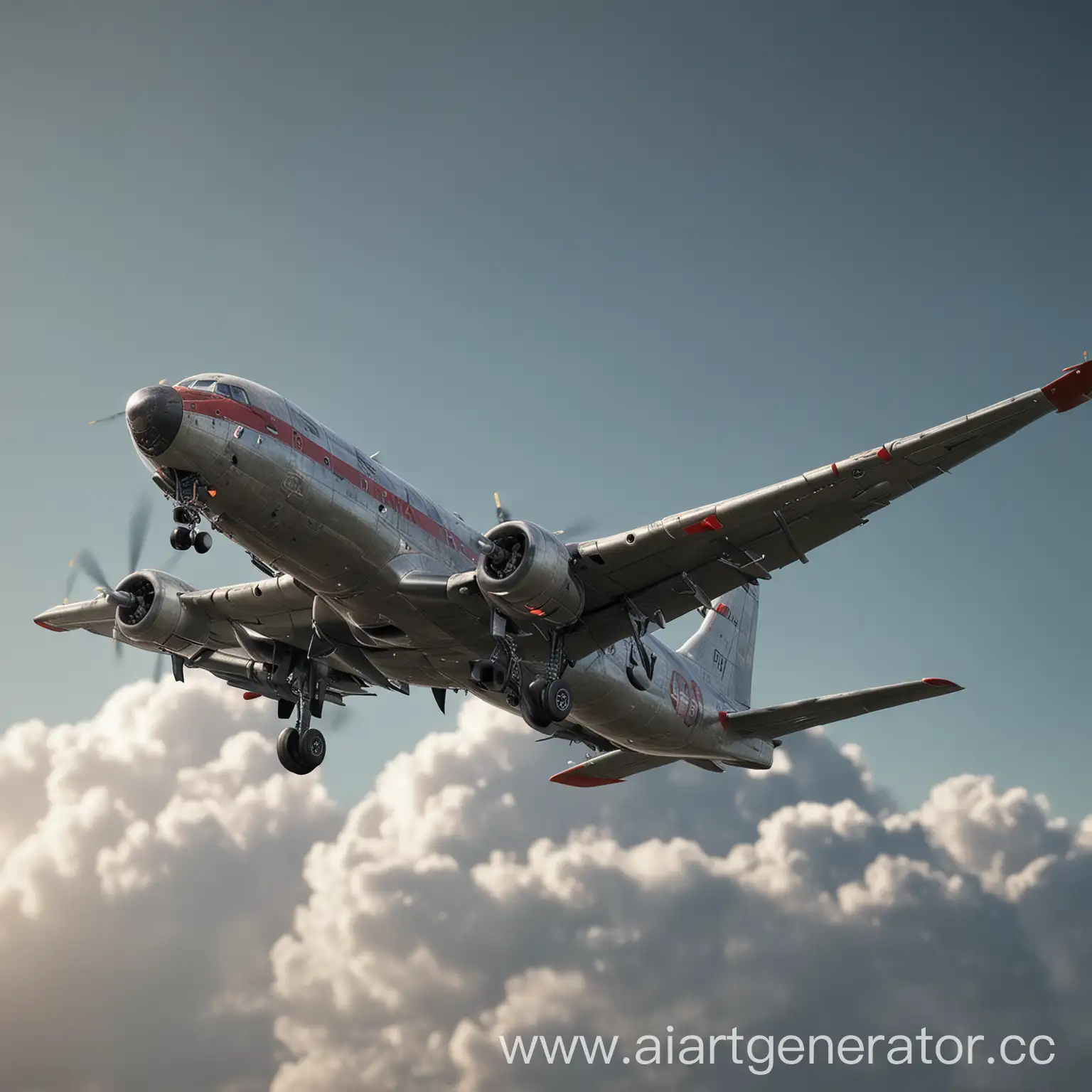 Realistic-Airplane-Flying-in-Clear-Blue-Sky