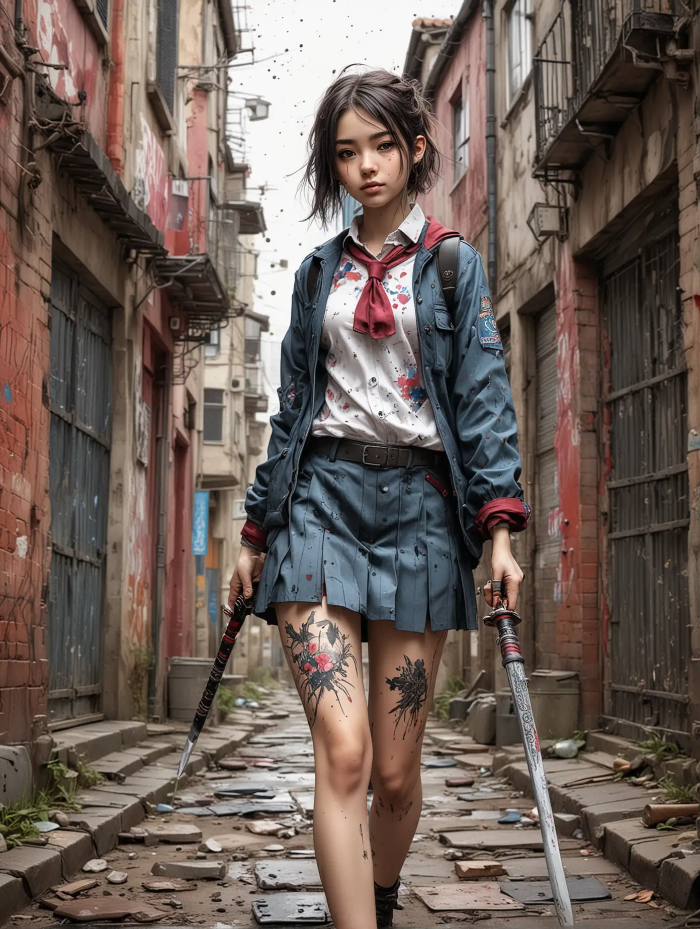 Anime-Girl-in-Biopunk-Style-with-Katana-Sword-and-Graffiti-Background