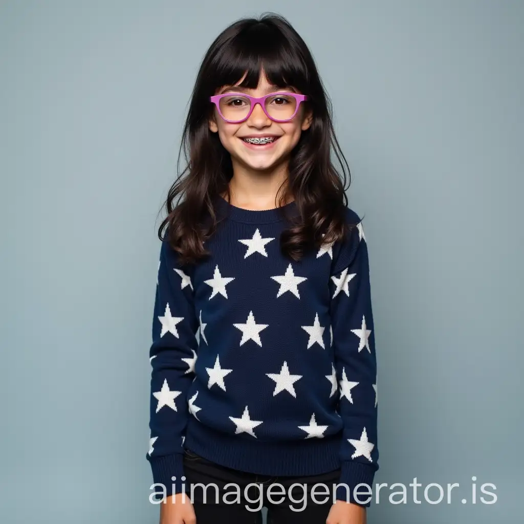 Teen-Girl-with-Dark-Hair-and-Braces-Wearing-Star-Sweater-and-Skinny-Jeans