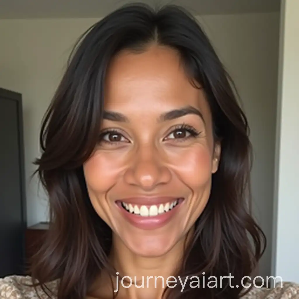 Front-Selfie-of-a-40YearOld-Filipino-Woman-in-a-Room-with-Realistic-Details