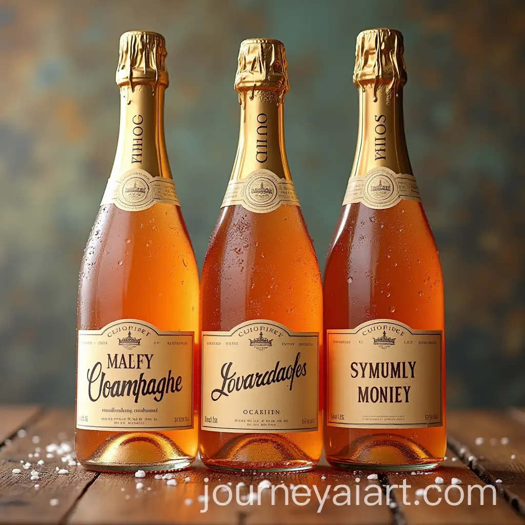 Three-Elegant-Jugs-of-Champagne-with-Clear-Labels