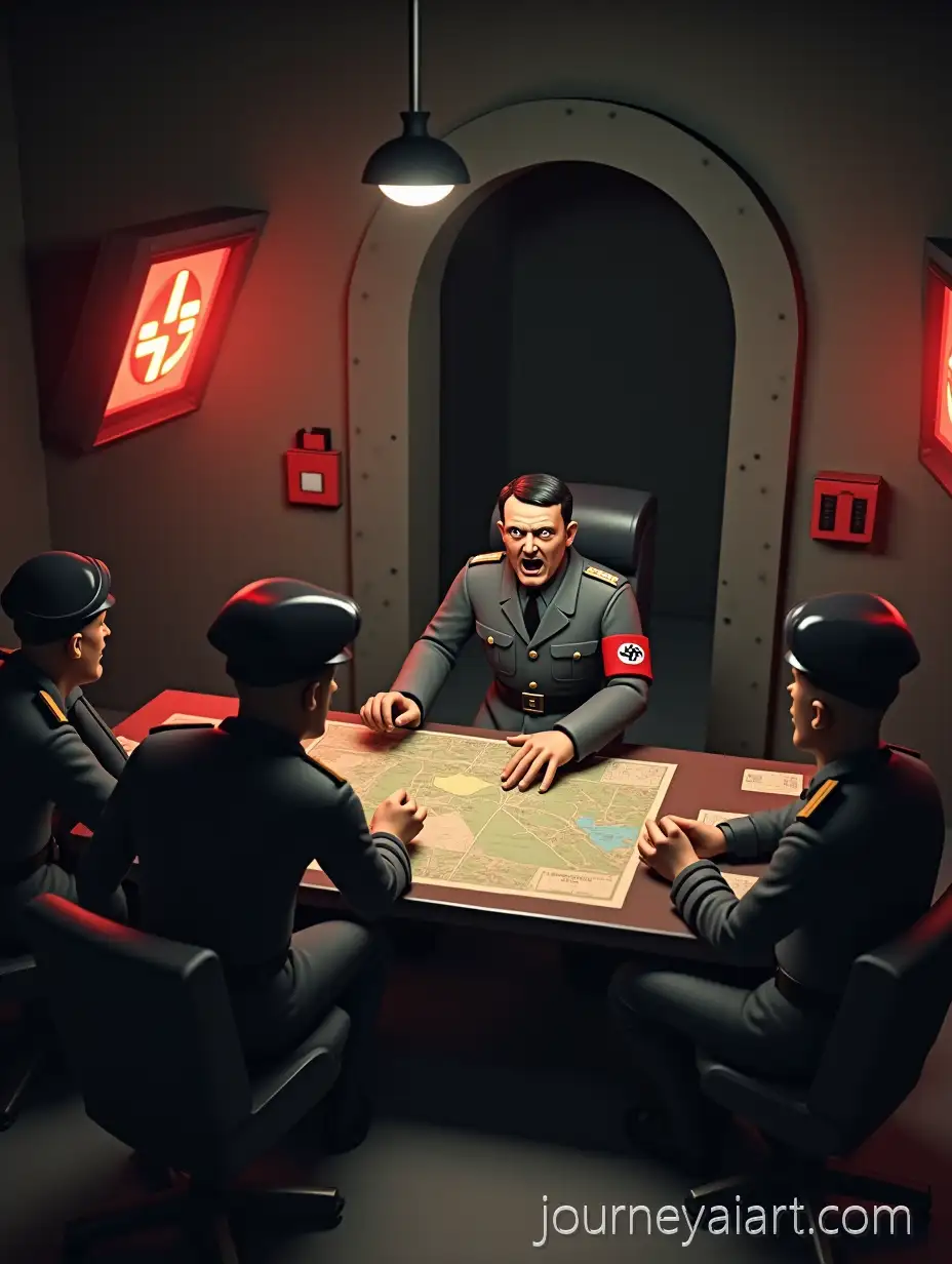 LowPoly-3D-Depiction-of-Hitler-Raging-in-the-Fhrerbunker-Command-Room-During-World-War-II