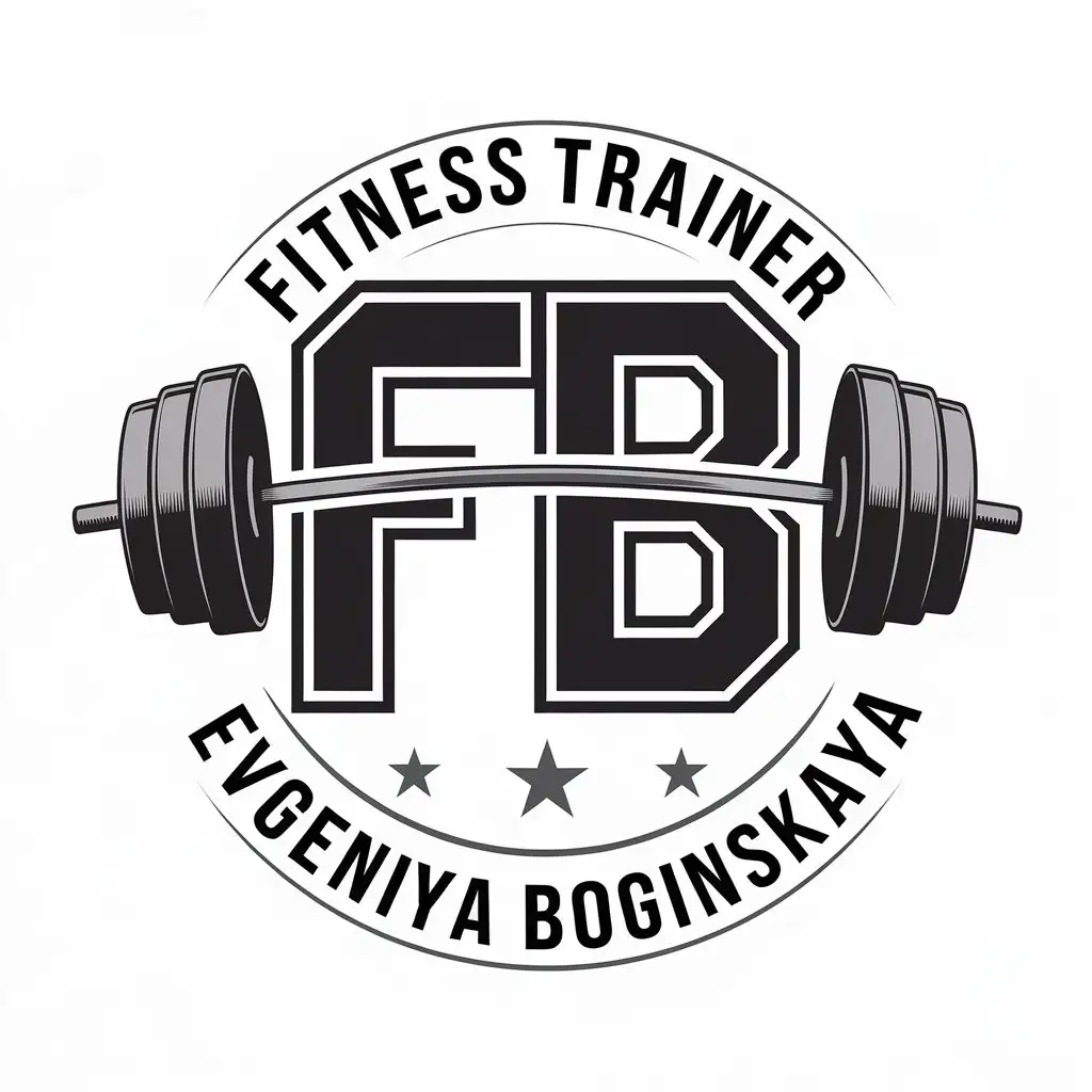 LOGO-Design-For-Fitness-Trainer-Evgeniya-Boginskaya-Clean-and-Dynamic-Letters-Emblem