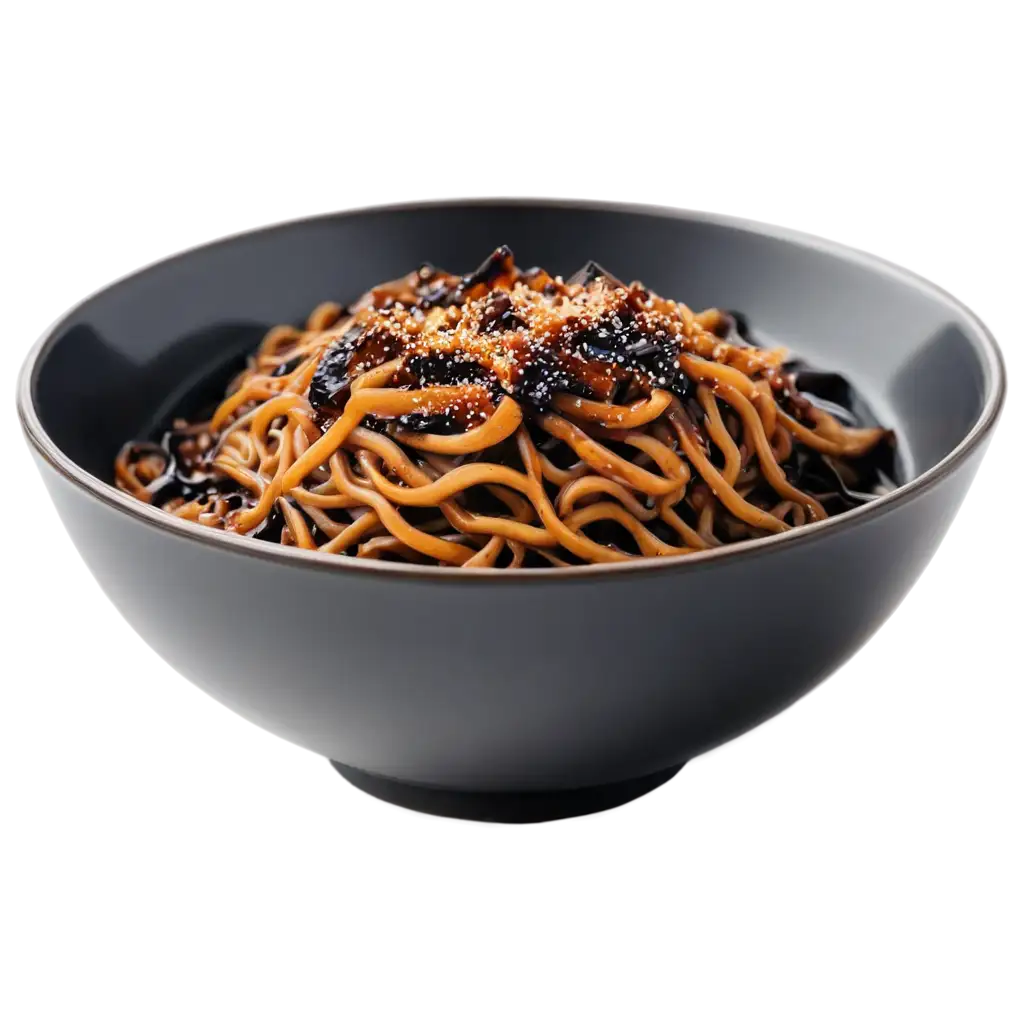 Burnt-Noodles-in-a-Bowl-PNG-Image-HighQuality-Transparent-Background-for-Versatile-Use