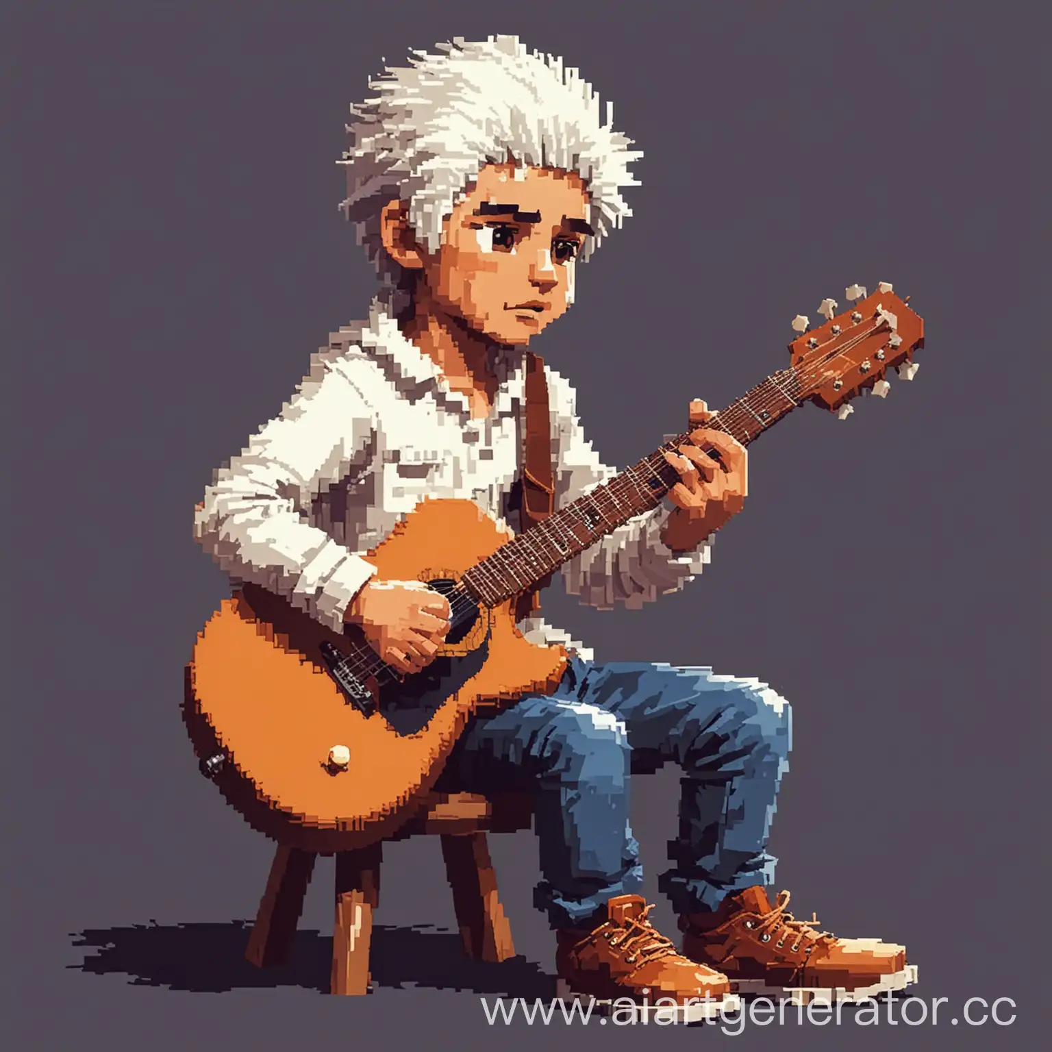 Pixel-Art-Young-Boy-with-White-Hair-Playing-Guitar