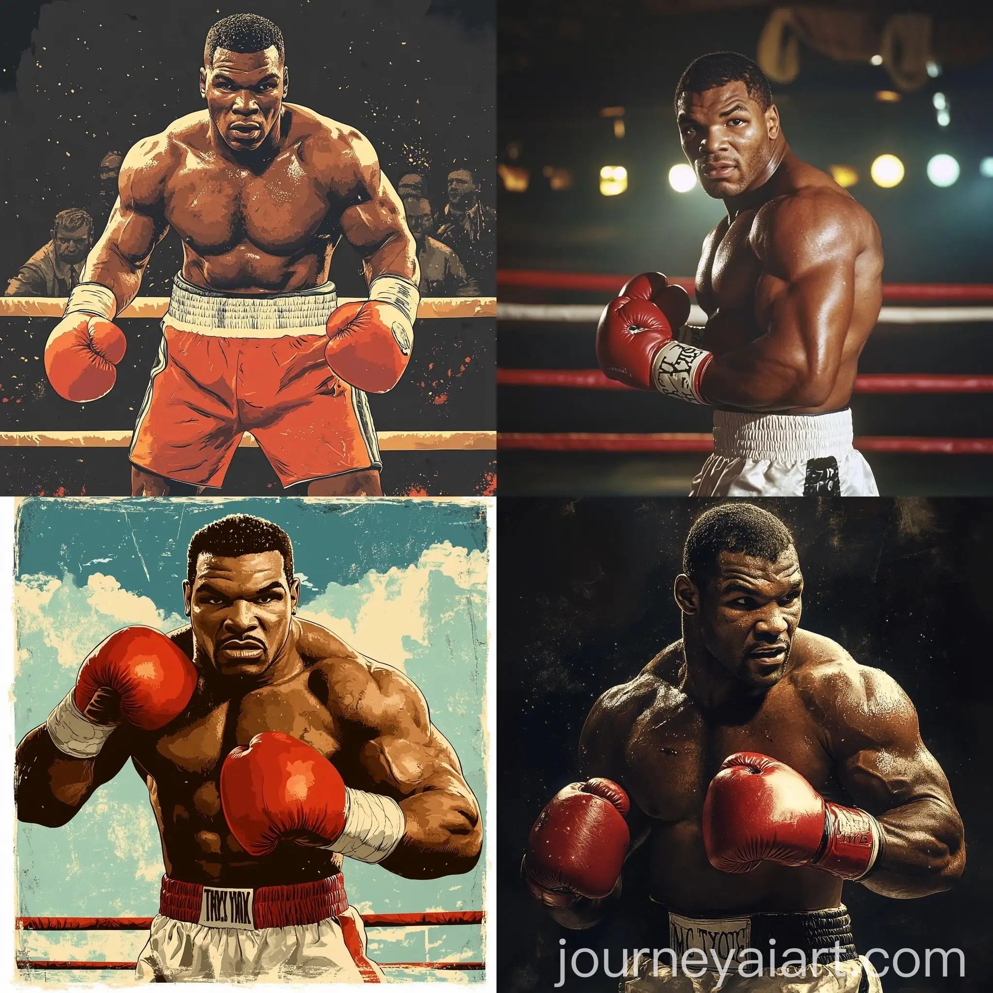 Mike-Tyson-Boxing-in-Retro-Style-Boxing-Ring