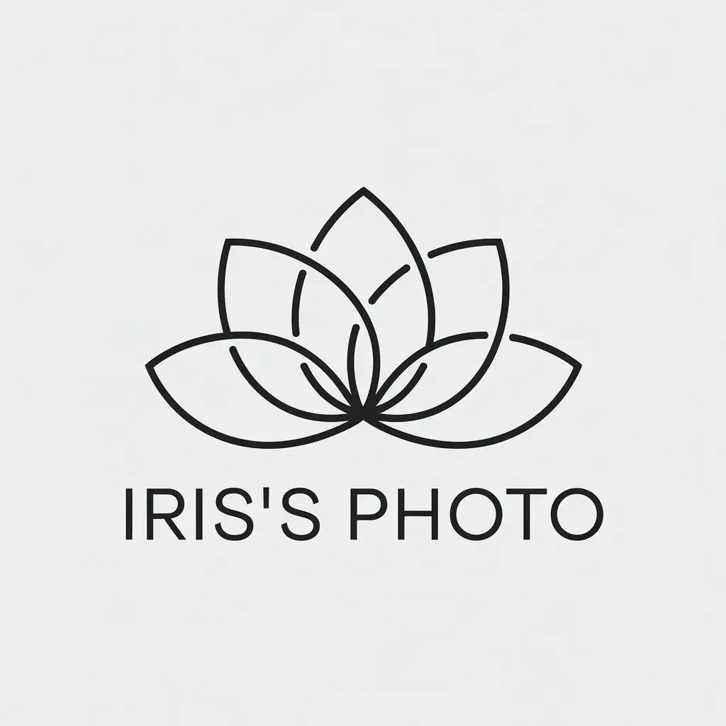 LOGO-Design-for-Iriss-Photo-Lotus-Symbol-in-Minimalistic-Vector-Style