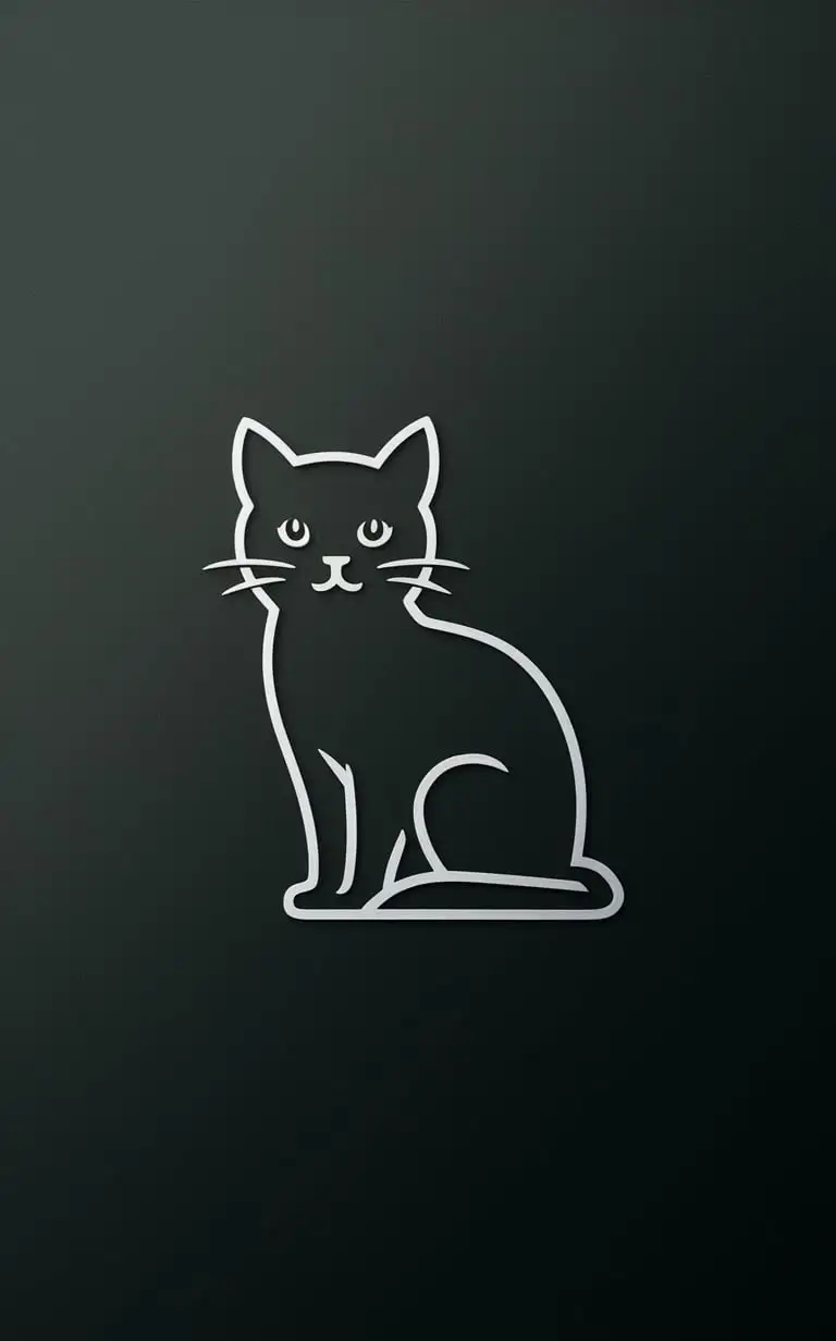 Minimalist-Cat-Logo-Design-on-Solid-Color-Background