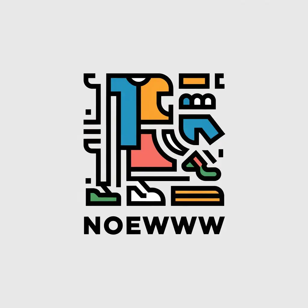 a vector logo design,with the text "Noewww", main symbol:fashion clothing,complex,clear background