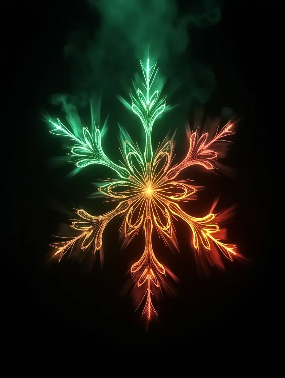 Explosive-Neon-Snowflake-in-Dark-with-Volumetric-Lights-and-Sharp-Details