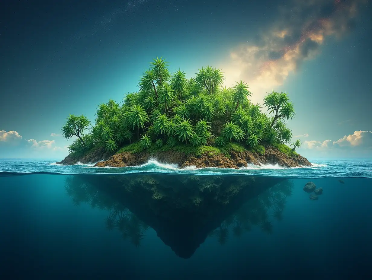 Marijuana-Field-Oasis-on-Floating-Island-in-Cosmic-Ocean