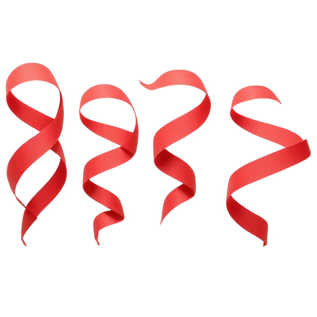 red paper ribbons long curls