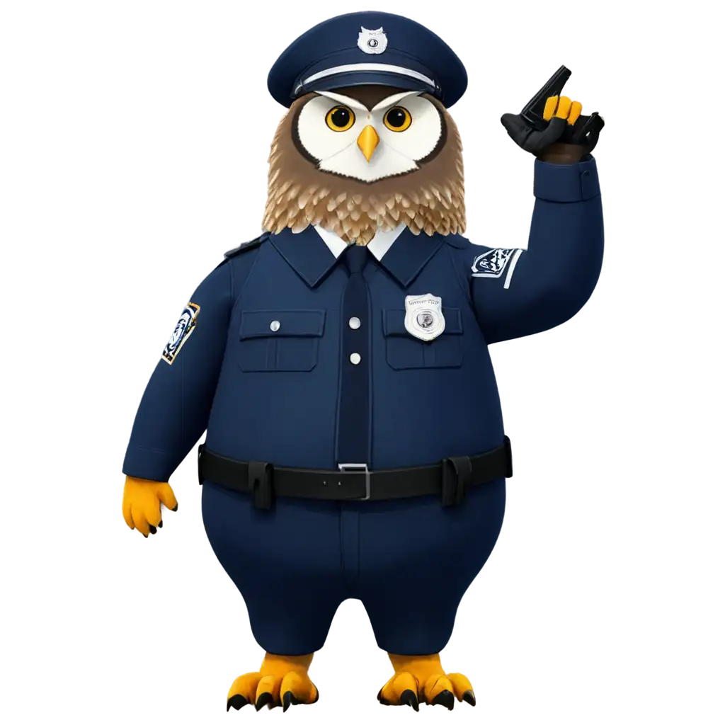 Owl in police uniform