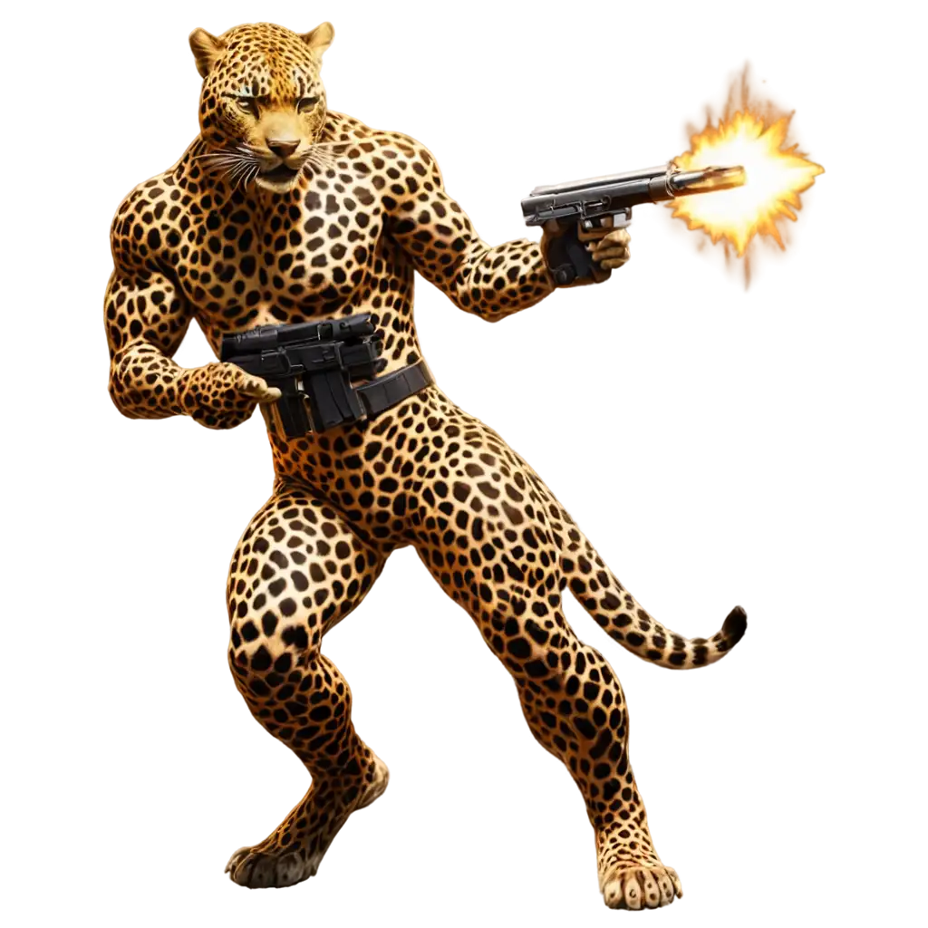 Muscular-Futuristic-Leopard-with-Gun-HighQuality-PNG-Image-for-Digital-Art