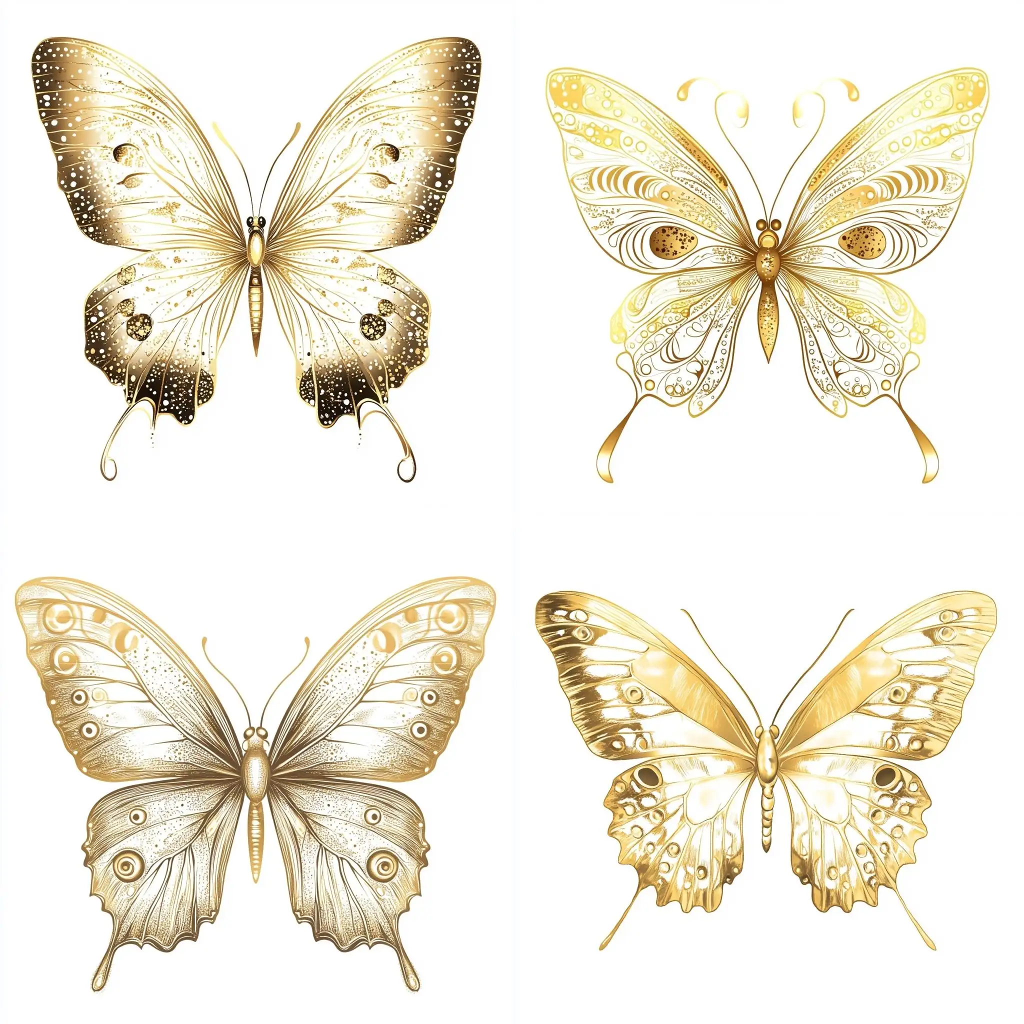 Intricate-Golden-Butterfly-Design-on-White-Background