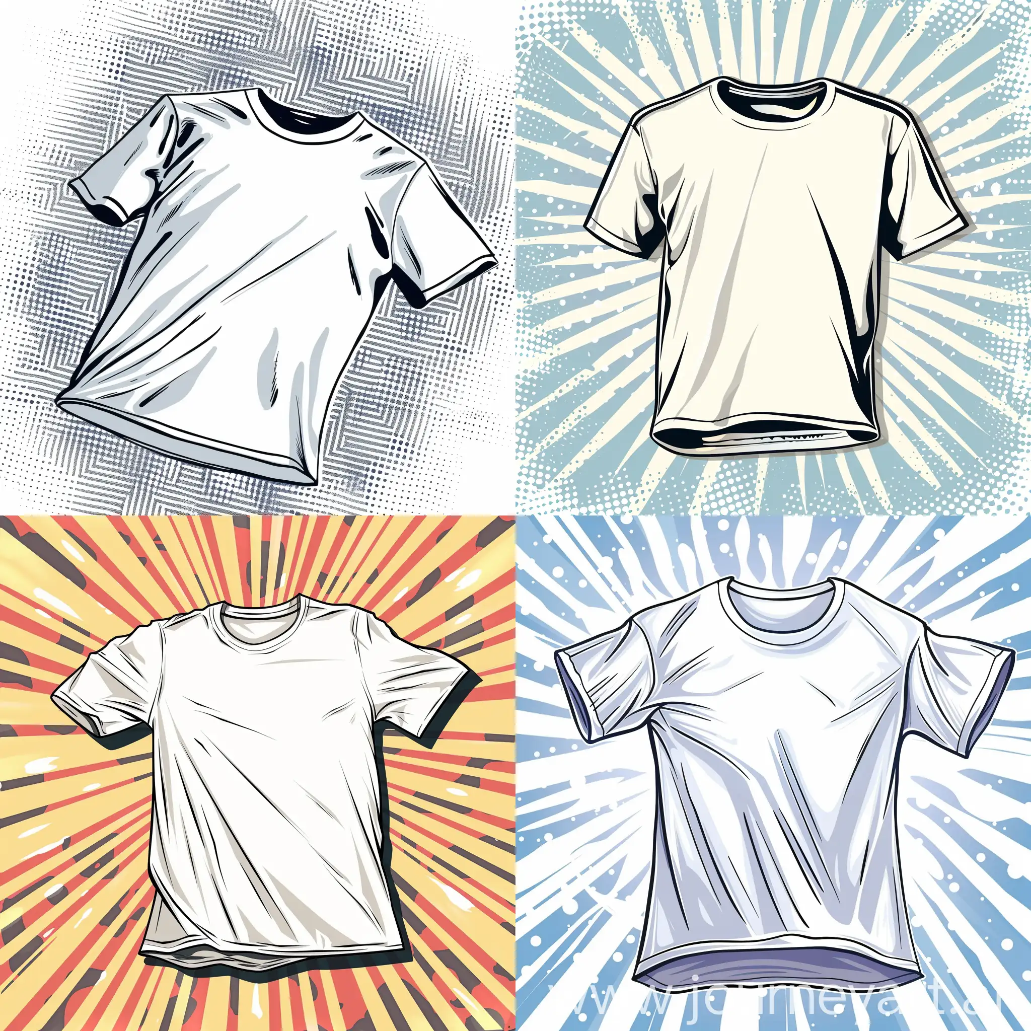 White-TShirt-on-White-Background-in-Comic-Book-Style