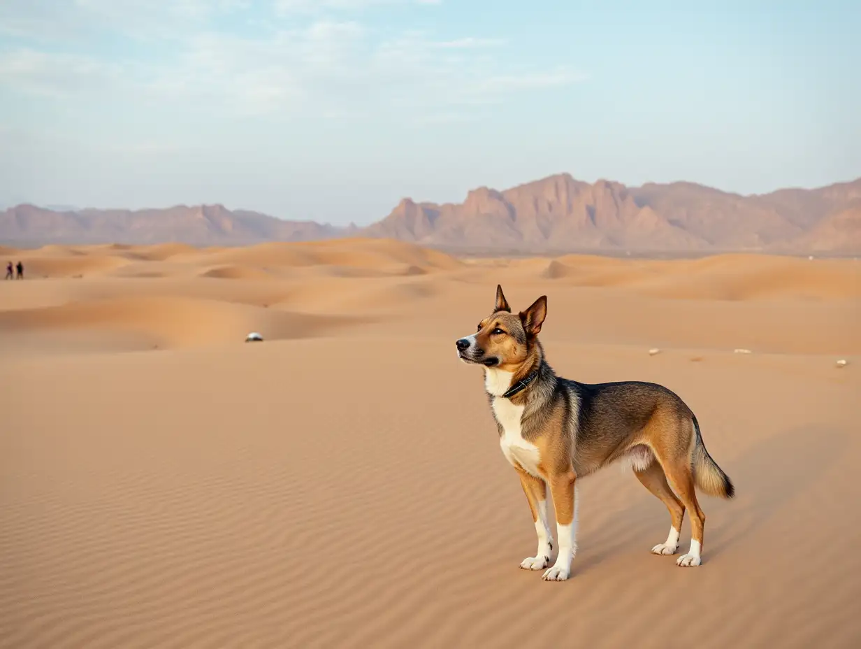 dog in the desert