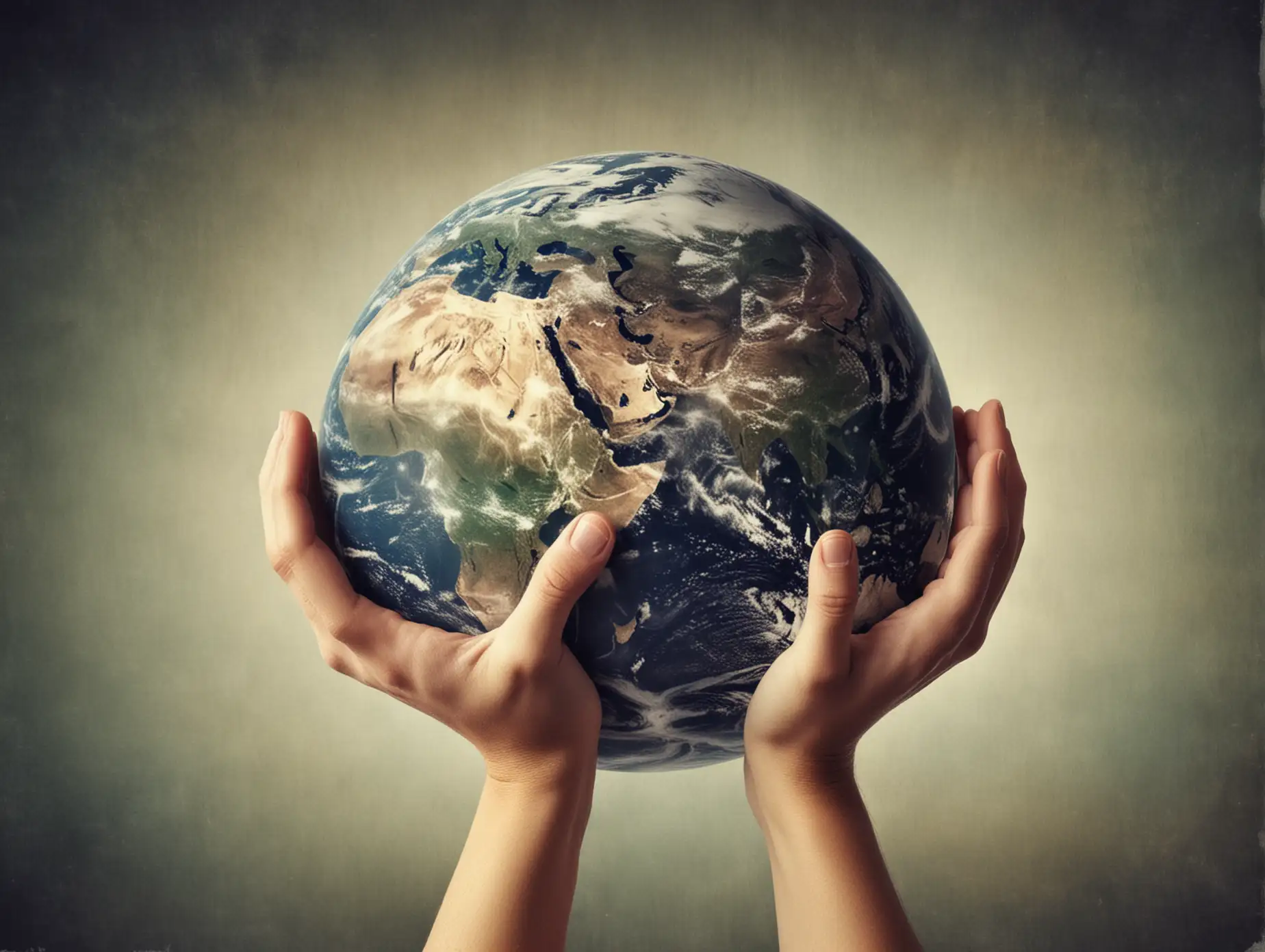 Two Hands Holding the World Globe