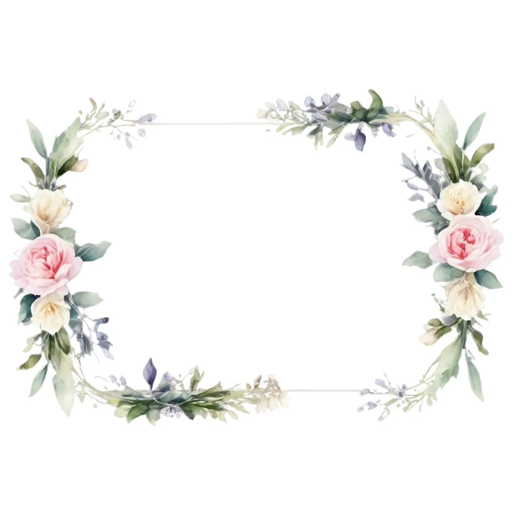 Elegant-Floral-Frame-PNG-with-Pastel-Roses-Lavender-and-Peonies-Perfect-for-Wedding-Designs