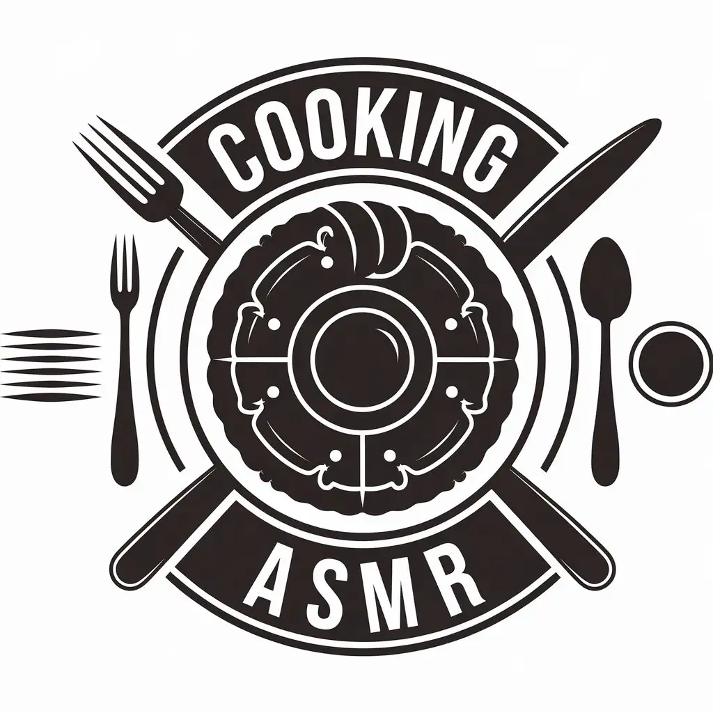 LOGO Design for Cooking ASMR Vector Logo with Food Forks Knife and Spoon for Restaurant Industry