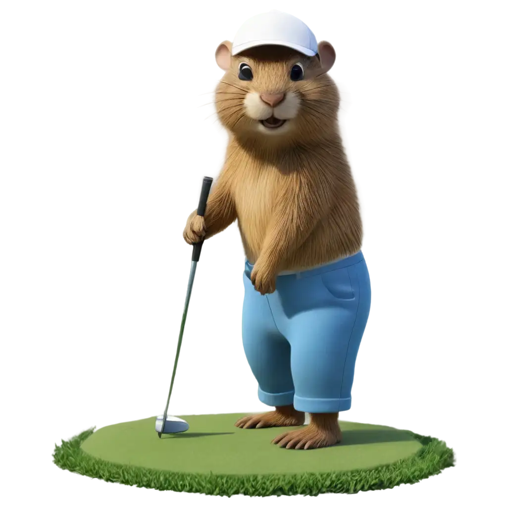 Gopher playing golf