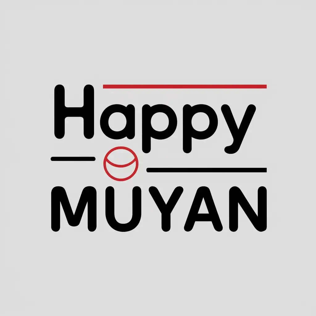 a vector logo design,with the text "Happy Muyan", main symbol:Happy沐妍,Minimalistic,be used in Internet industry,clear background