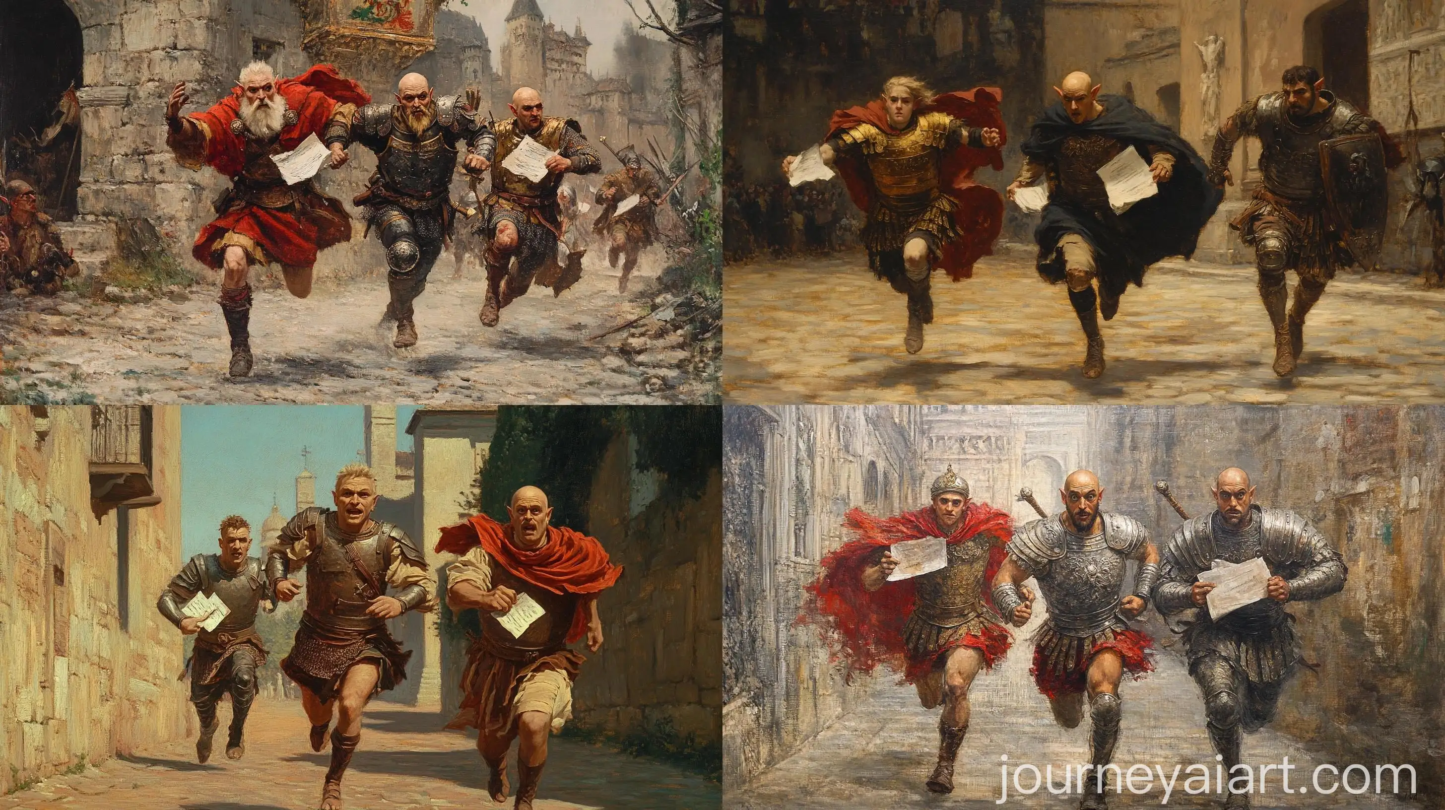 Fantasy-Characters-Fleeing-with-Ancient-Scrolls