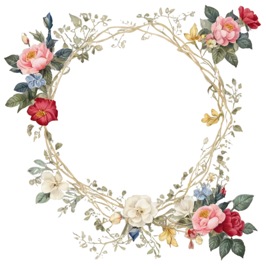 Intricate-Floral-PNG-Design-Roses-Hibiscus-and-Delicate-Flowers-with-Vintage-Aesthetic