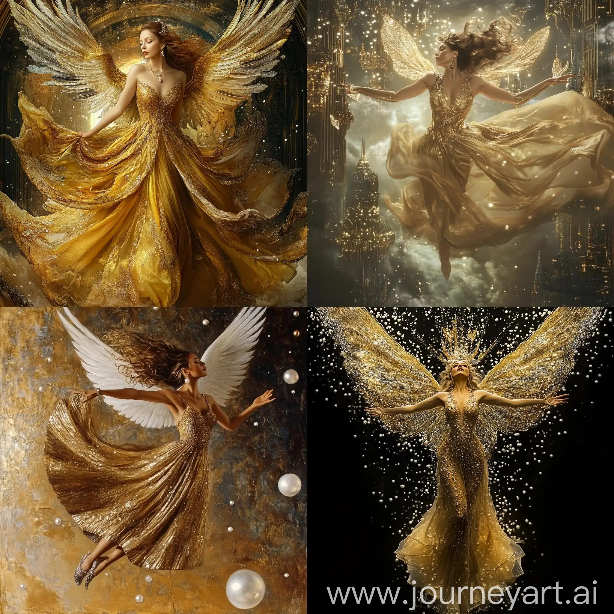 Goddess-of-Balance-Ethereal-Beauty-in-Luxurious-Golden-Dress