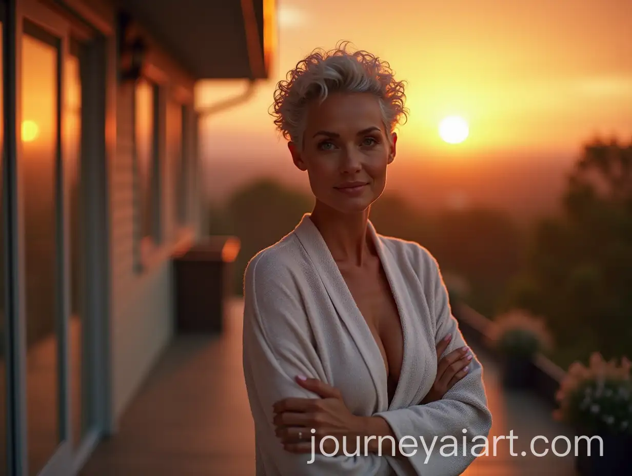 Elegant-60YearOld-Woman-in-a-Bathrobe-on-a-Sunset-Veranda