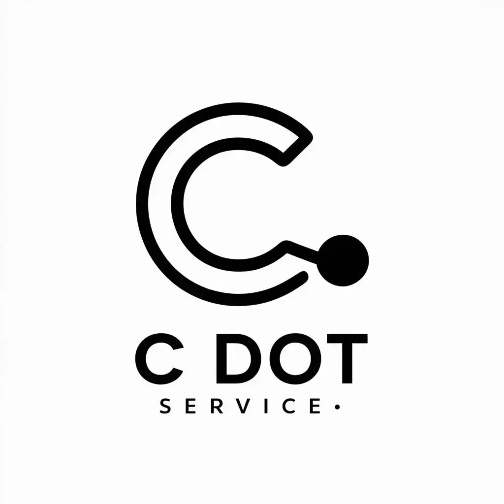 a vector logo design,with the text "C Dot Service", main symbol:Letter C connect to a dot,complex,be used in Education industry,clear background